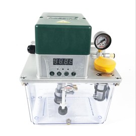 INTBUYING 110V Automatic Lubricating Oil Pump with Pressure Gauge Automatic Lubricating Pump CNC Oil Pump with 3L Reservoir Capacity for Punching Lathe Cutting Milling Machine