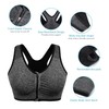 Women's Zip Front Sports Bra Wireless Post-Surgery, Yoga Sports Bras