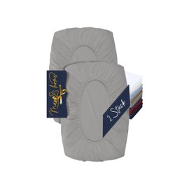 Marie´s Home Pack of 2 Pillowcases for Neck Support Pillow, Pillow Case for Neck Pillow, Fitted Cover and Pillowcase, Silk Pillowcase 1627.2372, M, Silver