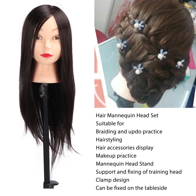 Practice Mannequin Head Novice Hairdressing Training Braiding Doll Head with