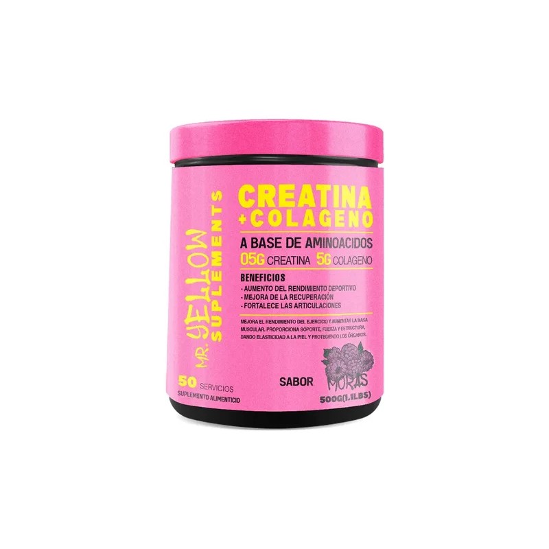 Suplemento Monohidratada Creatina Colágeno Mr. Yellow 500g