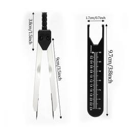 latikaly ECG Divider ECG ECG ECG Caliper Portable ECG EKG Electrocardiogram Ruler with Case for Nursing, Random Color EKG Caliper
