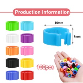 EUYKQNOI Pack of 100 Chicken Rings Poultry Foot Rings with Colourful Pigeon Foot Ring Small Poultry Clamping Rings Chicken Leg Rings Pigeon Ring for Ducks Chicken Sea Pigeons Goose Wild Poultry Turkey