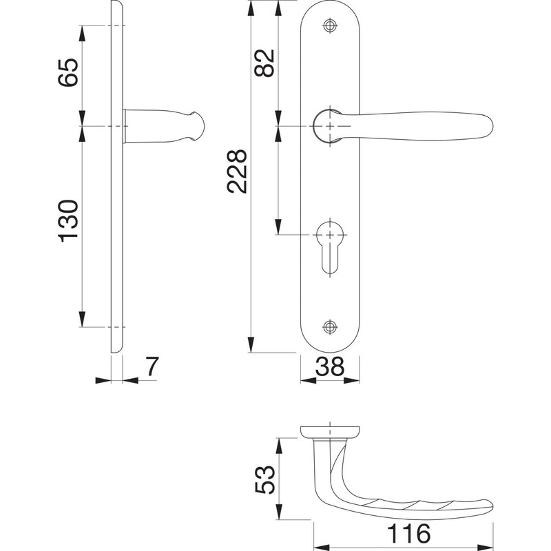 HOPPE Roissy 2857673 Door Handle Set on Long Plate Profile