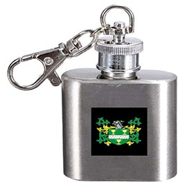 Coffey Family Crest Surname Coat of Arms 1oz Hip Flask Kerying Engraved