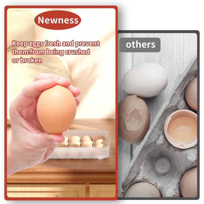 Newness Deviled Egg Containers with Lid, (Set of 2), Plastic