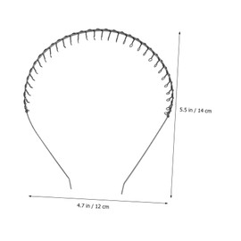 Ipetboom 6pcs Wavy Hair Band Unisex Black Metal Teeth Hair Accessories for Men and Women Lightweight Comb Design for Effortless Styling