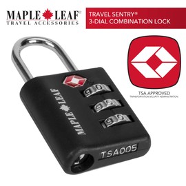 Maple Leaf Travel - 2 Pack of Travel Sentry 3-Dial Combination Locks (Black, 2 Pack)