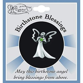Cathedral Art (Abbey & CA Gift August Peridot Birthstone Blessings Angel Pin, 1-1/4-Inch, Multicolor