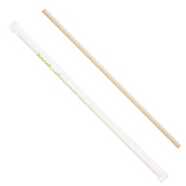 Karat Earth 10.25" Paper Jumbo Straw, Paper Wrapped - Kraft (1,200 ct)
