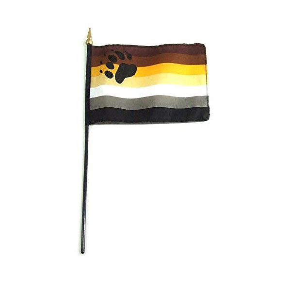 Gaysentials Stick Flag, Bear, 4" X 6", 0.60 Ounce
