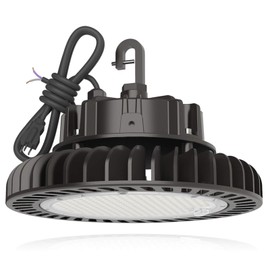 HYPERLITE 4000K Fixture LED UFO High Bay Lights 200W Daylight 28,000lm 1-10V Dimmable 5' Cable with 110V Plug Hanging Hook Safe Rope UL/DLC Approved for Shopping Mall Stadium Exhibition Hall