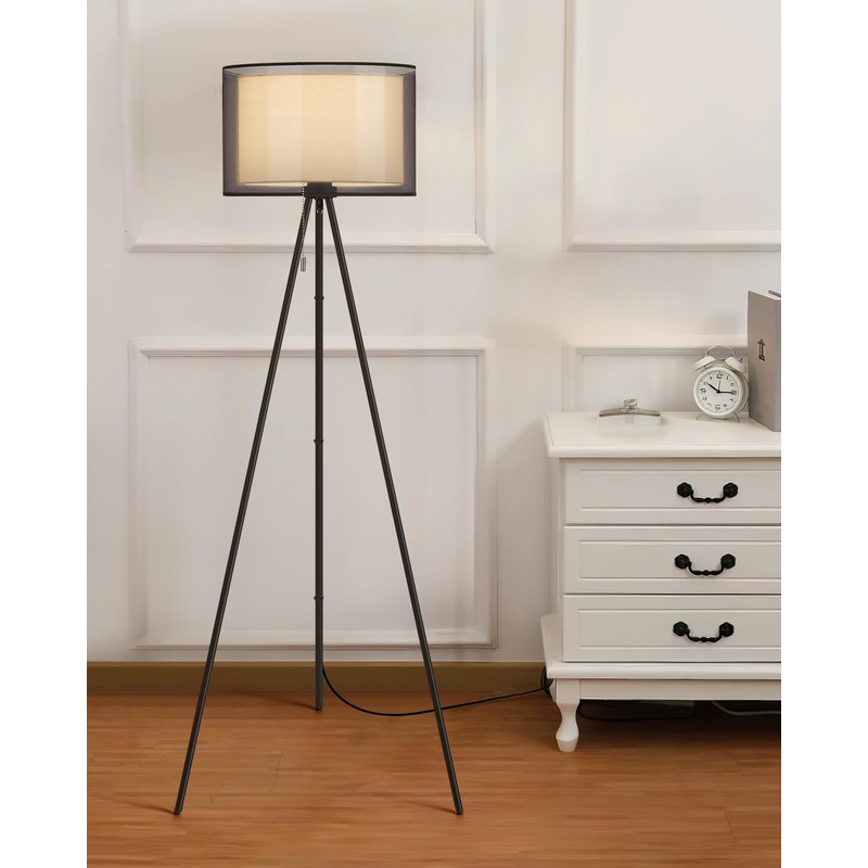 KDG Modern Floor Lamp - Tall Tripod Lamp for Living