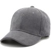 Haveli Corduroy Cap, Hat, Solid, Warm, Simple, Unisex, gray