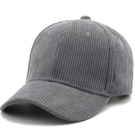 Haveli Corduroy Cap, Hat, Solid, Warm, Simple, Unisex, gray