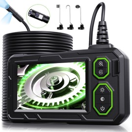 Dual Lens Endoscope Camera 10 m, Hopefox 1080P HD Digital Endoscope with 4.3 Inch IPS Screen, IP67 Waterproof Tube Camera with 8+1 Adjustable LEDs, 8 mm Snake Camera Inspection Camera