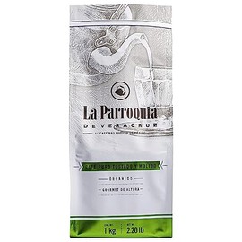 LA PARROQUIA DE VERACRUZ - Bolsa de Café Molido, Tostado y Orgánico, 1 kg, Café Puro 100%, Cultivado de Manera Natural, Café con Aroma Intenso y Agradable, Cuerpo Completo