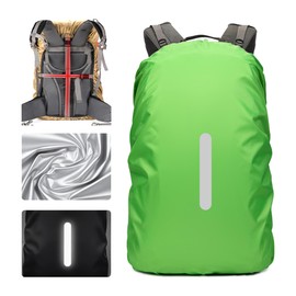 Lammcou Waterproof Backpack Rain Cover, Ultra-Strong Multilayer Structure, Antislip Cross Buckle Strap, Ultralight Compact Portable Rucksack Covers for Hiking, Camping, Traveling (Green, M: 30-40L)