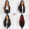 SALLYWELL Red Skunk Stripe Lace Front Synthetic Wig Long Straight