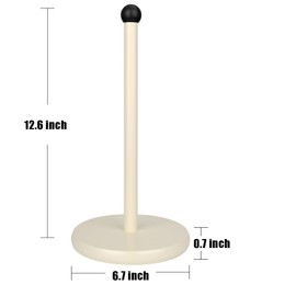 E-ROOM TREND Paper Towel Holder/Kitchen Roll Holder | Heavy Weighted Base Sturdy Wooden Paper Towel Dispenser | Kitchen Steady Bathroom Stand Organizer for Countertop Cabinet (A080) | White and Black