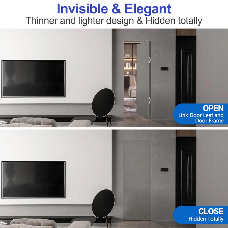XMZ-DDUP 2Pcs 6 inch Hidden Door Hinges -Invisible Hinges for
