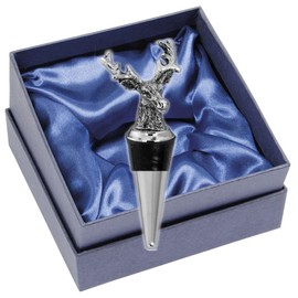 SILBERKANNE Bottle Stopper Cork Stopper Deer L 9 cm Chrome-Plated in Premium Workmanship