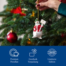 Villeroy & Boch Christmas Classics Snowman Ornament 6.5 x 4.5 x 9.5 cm