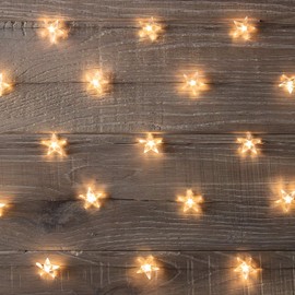Lights4fun Christmas Star Fairy String Lights with 50 Micro Warm White LEDs on Silver Wire Plug in 4.9m