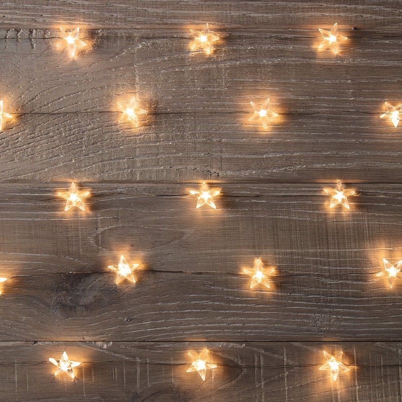 Lights4fun Christmas Star Fairy String Lights with 50 Micro Warm