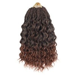 pojui 12 Inch Ocean Wave Crochet Hair 8 Packs - Synthetic Pre-Looped Deep Wavy Curly Braiding Hair for Black Women, Boho Style Hair Extensions (10inch,1B/30-8 Packs)