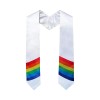 Rainbow Graduation Stole Adult Length 60"Size: 60", Color: White
