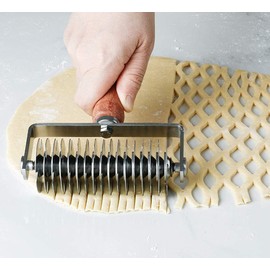 INCHOO Homemade Stainless Steel Dough Lattice Roller Cutter Bread Pastry Baking Tool Dough Docker Needle Roller Wheel