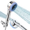 7-Piece High-Pressure Handheld Shower Head, Chrome ABS, with Button Control,