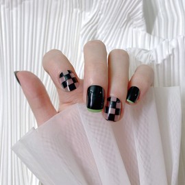 Nail Tip, Color, Gold Foil Seal, Cute, False Nail, Rhinestone Stick, Stylish, Popular, Nail Parts, Butterfly, Full of Gems, Flesh Nails, Cat Eye, Summer Nail Kit, Popular (Dark Sexy)