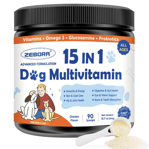 Dog Multivitamin Powder with Glucosamine, Dog Vitamins and Supplements for