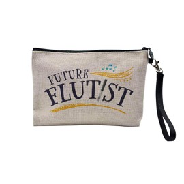 Tasche aus Leinen – Future Flutist Music Flute Musician – Kosmetiktasche aus Leinen in Leinenoptik – Geldbörse – 15 x 10 cm, leinen, 23.5 x 15 cm, Kosmetiktasche