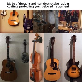 katmerio 6 stück Gitarrenhalter Wandhalter, Gitarren Haken Gitarrenständer Wand Halterung für Akustikgitarre, klassische Gitarre, E-Gitarre, Bass, Ukulele