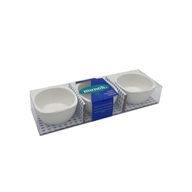 Ramekin Oven Safe Baking Serving Dish for Cream Brulee, Souffle Textured Round - Set of 3