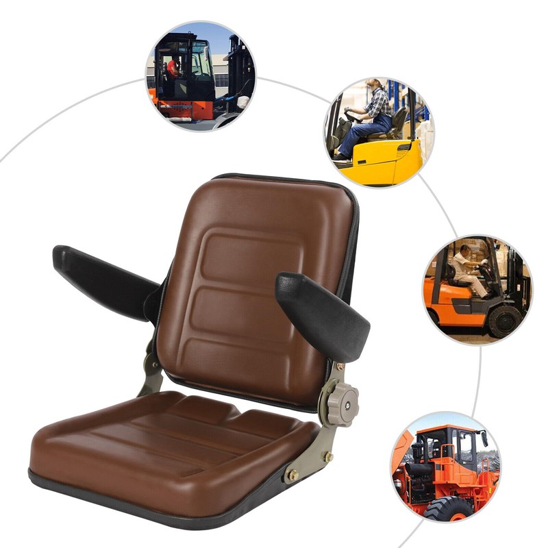 LS-01 Universal Tractor Seat W/Armrest Adjustable Backrest±50°For Dumper Forklift Mower
