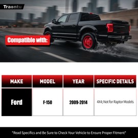 Front End 12pc Suspension Kit for 4WD 2009-2014 Ford F-150 [Exc. Raptor] 2 Upper Control Arms Ball Joints K80306/K80308, 2 Lower Ball Joints 2 Sway Bar Links 4 Inner Outer Tie Rods 2 Boots Replacement