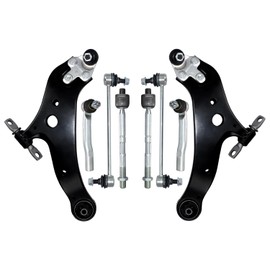 HAWK BROTHER 10 Pcs Suspension Kit Front Lower Control Arm Ball Joint Sway Bar Stabilizer Outer & Inner Tie Rod Replacement For Toyota Highlander/Venza and Lexus RX350/RX450h