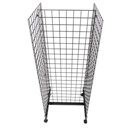 SSWBasics 2 Foot x 2 Foot Black Grid Gondola Unit - Durable Retail Display Rack for Stores, Boutiques, Trade Shows, and Craft Fairs - Sturdy Black Wire Display Rack for Vendors - Rolling Wire Grid