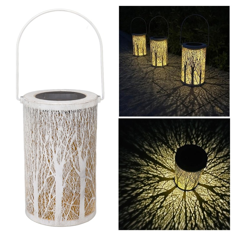 Garden Hanging Light Outdoor Solar Powered Lantern 5730LED White Forest