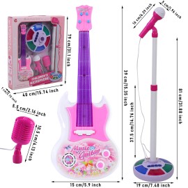 qwee-8 Kids Electric Guitar Musical Guitar Toy with Flash Light Music Toy Gift Toddlers