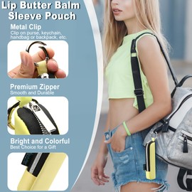 Beautyflier Tinted Lip Butter Balm Keychain Holder Compatible with Summer Fridays 0.5 Oz Lip Balm, Attachment for Summer Fridays, Shine Lip Gloss Portable Holder (Light Yellow)