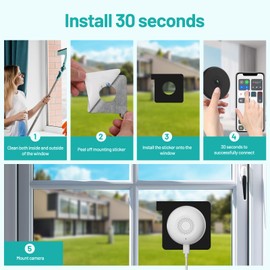 volmees 2K Window Camera, 5G & 2.4GHz WiFi Indoor Dome Camera for Home Security w/Full Color Night Vision, Real-Time Alerts, Human/Motion Detection, Alexa, 24/7 Recording, Easy Install,White,Short-4P