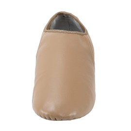 ARCLIBER Leather Slip On Jazz Shoe for Girls Boys (Little Child) Brown 10.5M