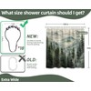 QGHOT Mountain Shower Curtain Green Forest Nature Shower Curtains for