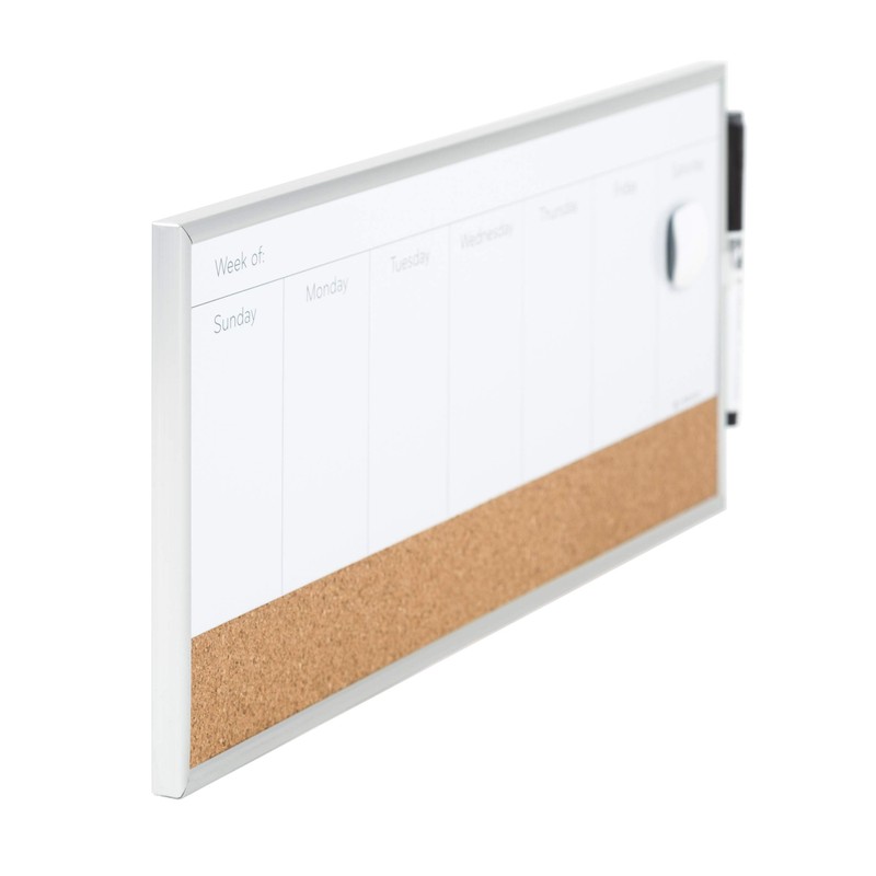 U Brands Magnetic Dry Erase Weekly Calendar White Board With