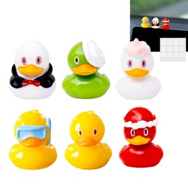6PCS Mini Duck Car Interior Accessories for Dashboard Decorations Rearview Mirror Decor,for Car Home Garden Office Computer Monitor Figurines Decor,Duck Gifts for Women Girl Men